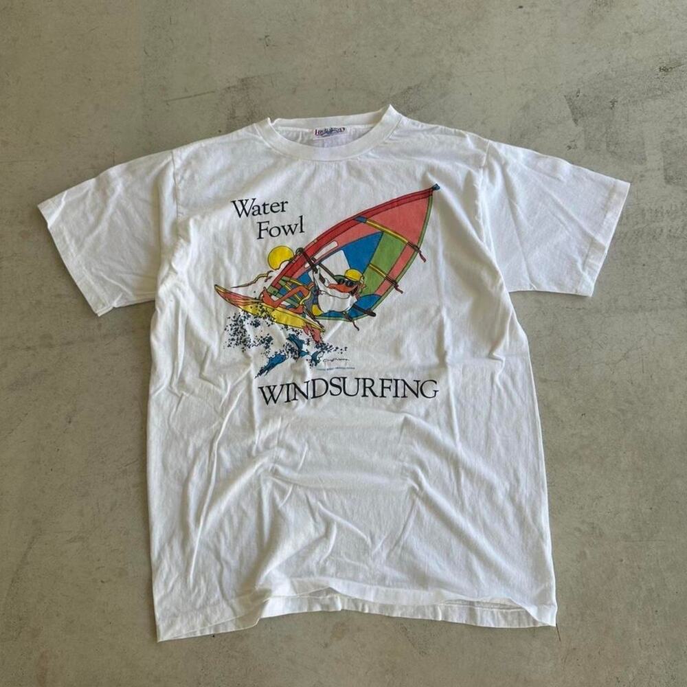 90s Vintage Water Fowl Windsurfing Duck Graphic Tee